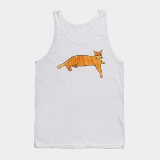 Laying Orange Tabby Cat Tank Top